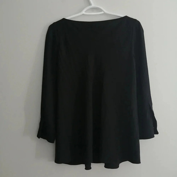 Moschino Cheap and Chic Pleated Tuxedo Style 100% Silk Long Sleeve Blouse Size 6 - Picture 3 of 16
